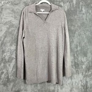 Pure Jill Long Pullover Sweater women’s M Collared Long Sleeve Knit Tunic office